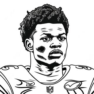 Lamar Jackson Halaman Mewarnai