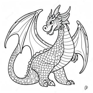 Halaman Mewarnai Naga Elegan Dengan Sayap Mengalir 98216-37111