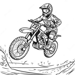Halaman Mewarnai Pengendara Sepeda Motor Dirt Supercross Berwarna Warni 98420 37262