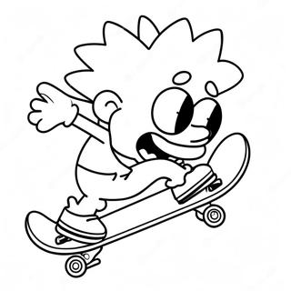 Halaman Mewarnai Bart Simpson Groovy Yang Berseluncur 98471-37301