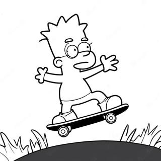 Halaman Mewarnai Bart Simpson Groovy Yang Berseluncur 98471-37302