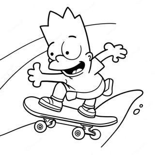 Halaman Mewarnai Bart Simpson Groovy Yang Berseluncur 98471-37303