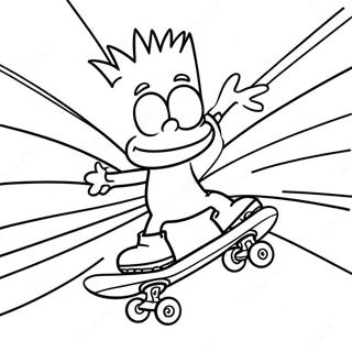 Halaman Mewarnai Bart Simpson Groovy Yang Berseluncur 98471-37304