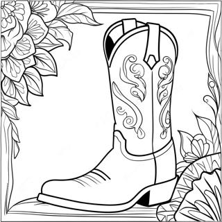 Halaman Mewarnai Sepatu Boots Koboi Barat 98574 37381