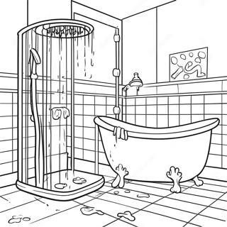 Halaman Mewarnai Adegan Mandi Yang Berwarna Warni 98654 37451