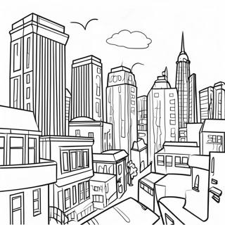 Halaman Mewarnai Pemandangan Kota Suram 98704-37485