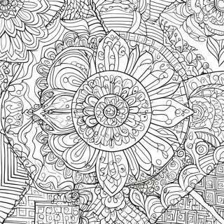 Halaman Mewarnai Pola Kaleidoskop Yang Rumit 98804-37560