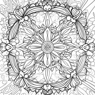 Halaman Mewarnai Bentuk Kaleidoskop Simetris 98806 37567