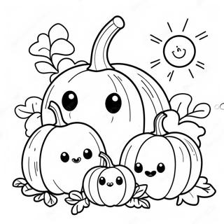 Halaman Mewarnai Keluarga Labu Bahagia 99060-37765