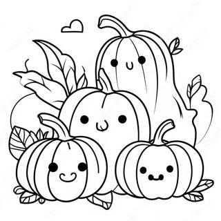 Halaman Mewarnai Keluarga Labu Bahagia 99060-37768