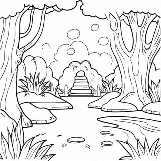 Halaman Mewarnai Adegan Mysterious Garten Of Banban 99111-37801