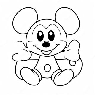 Halaman Mewarnai Mickey Mouse Lucu Dengan Hati 99136-37818