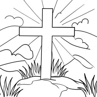 Salib Di Senja Halaman Mewarnai Jumat Agung 99318-37962