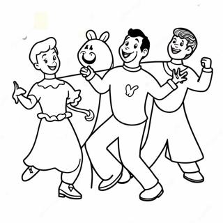 Halaman Mewarnai Karakter Wiggles Menari 99548 38329