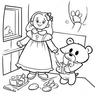 Goldilocks Dan Tiga Beruang Halaman Mewarnai