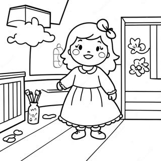 Halaman Mewarnai Goldilocks Yang Penasaran Menjelajahi Rumah 99575-38161