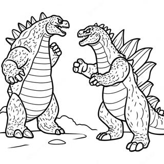 Halaman Mewarnai Godzilla Epik Vs Monster 99678-38440